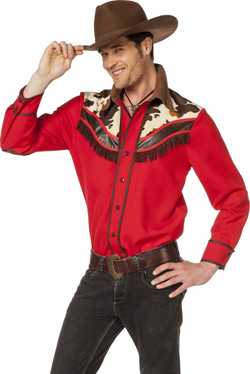 Cowboy & Cowgirl Kostuum | Stoere Linedance Country Cowboy Blouse Man | Maat 48 | Carnaval kostuum | Verkleedkleding